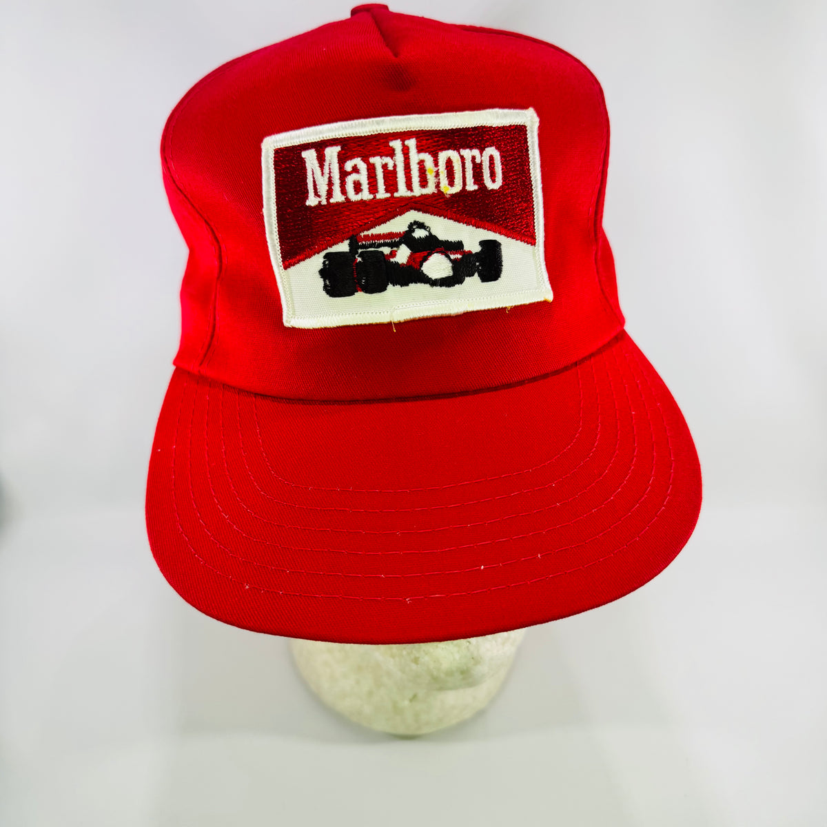 Vintage Marlboro Racing Team Snapback Hat Red Formula 1 Cap USA Made Embroidered Racing Patch 1980s 1990s