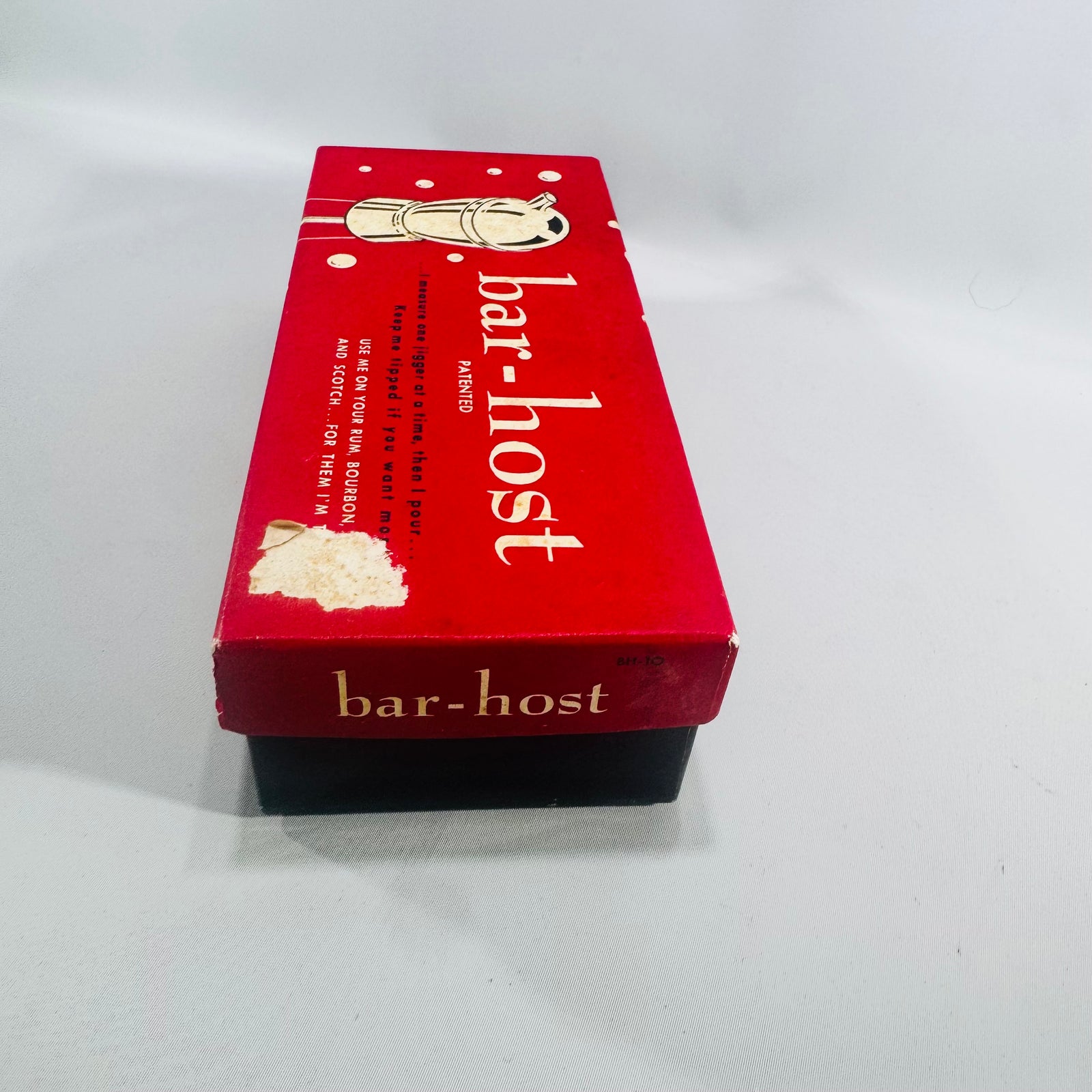Vintage Bar-Host Automatic Liquor Pourer with Original Box Chrome Measuring Jigger Mid Century Barware