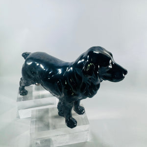 Vintage Goebel West Germany Black Cocker Spaniel Figurine Glossy Porcelain Dog Statue