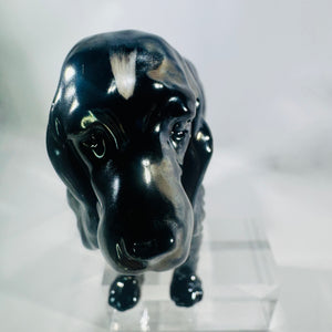 Vintage Goebel West Germany Black Cocker Spaniel Figurine Glossy Porcelain Dog Statue