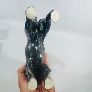 Vintage Goebel West Germany Black Cocker Spaniel Figurine Glossy Porcelain Dog Statue