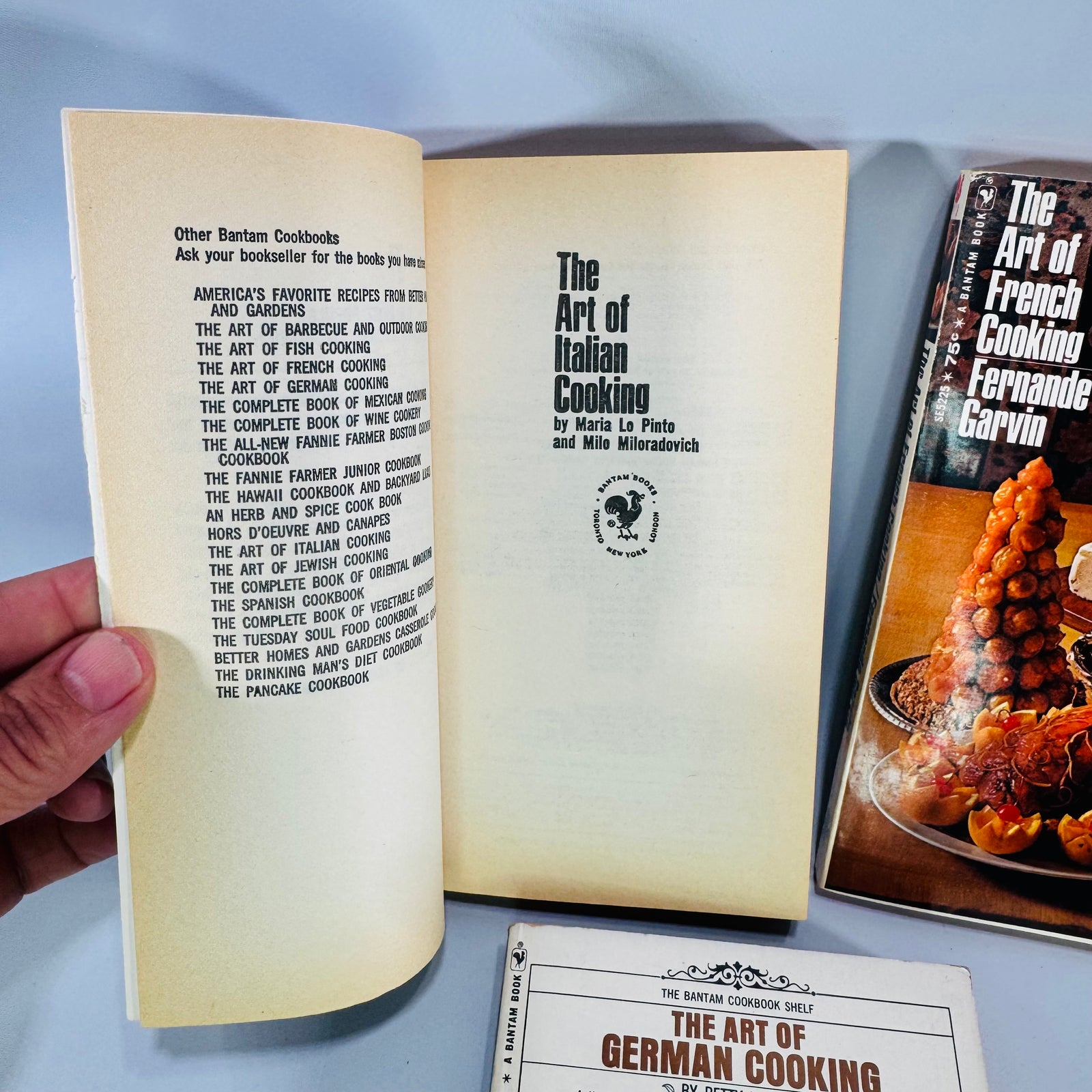 Vintage Bantam Cookbook Bundle Italian French German Cooking Paperbacks Maria Lo Pinto Fernande Garvin Betty Wason