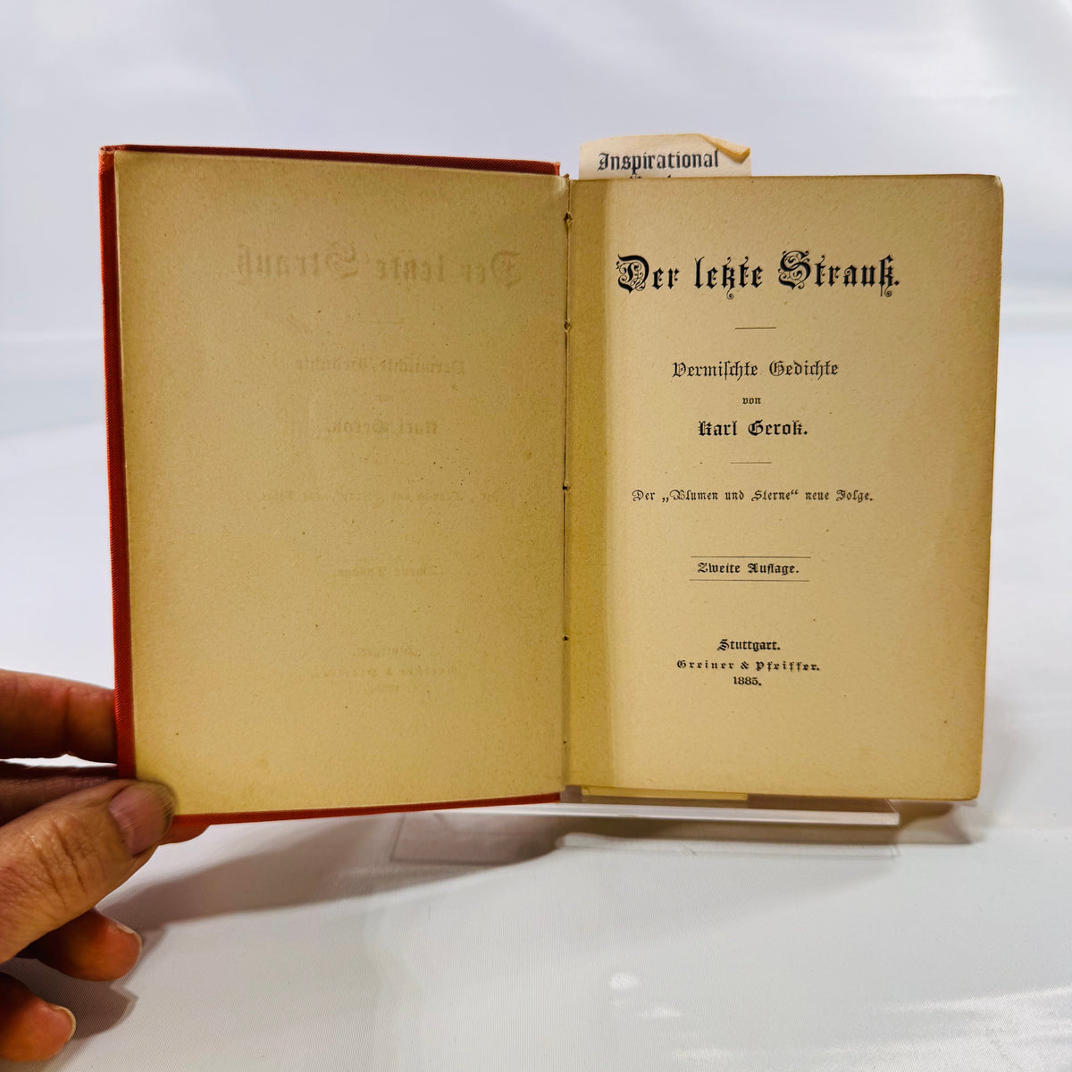 The Last Bouquet: Mixed Poems by Karl Gerok (2nd Edition, 1885) – Ornate German Hardcover,