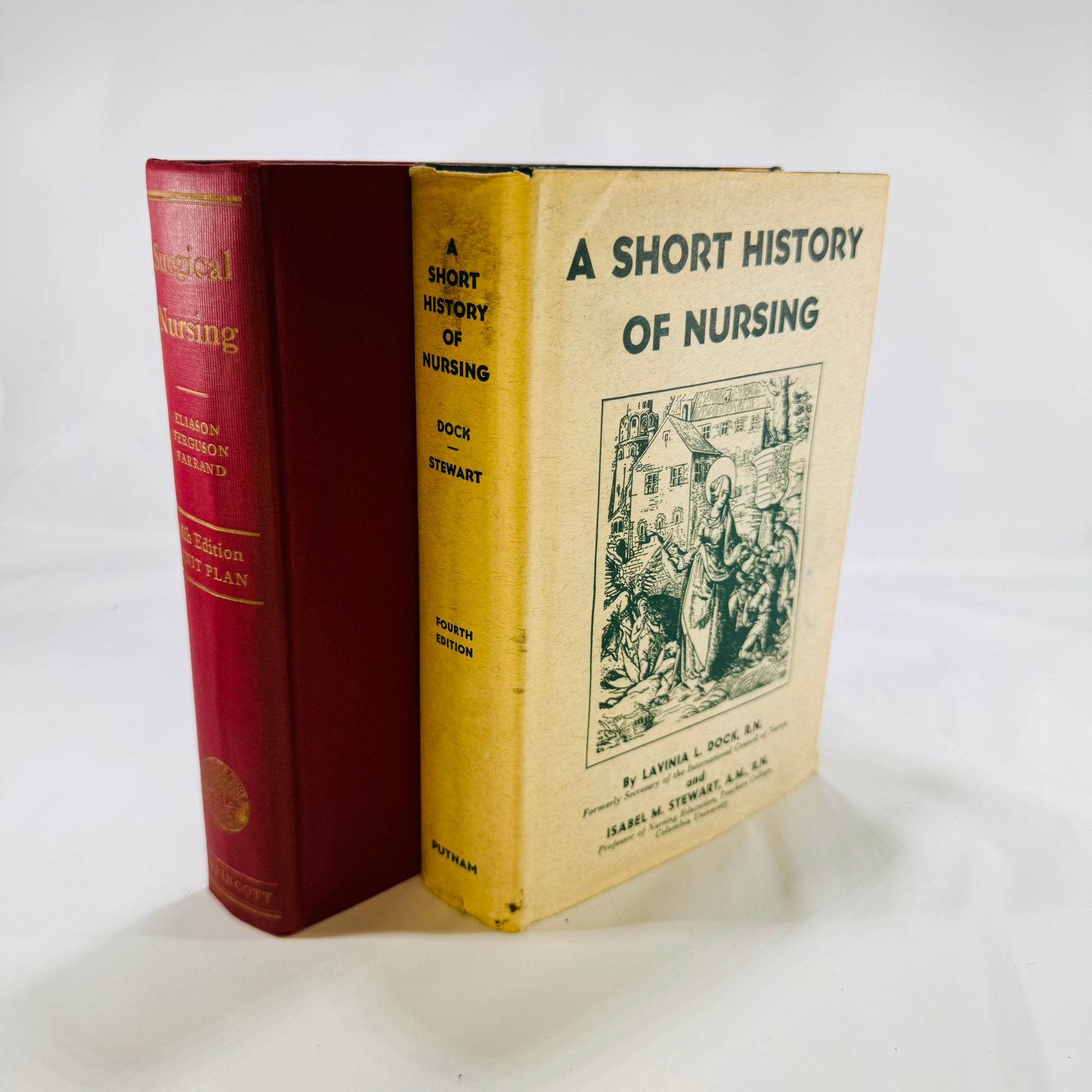 Vintage Nursing Book Bundle: A Short History of Nursing by Lavinia L. Dock & Surgical Nursing by E.L. Eliason