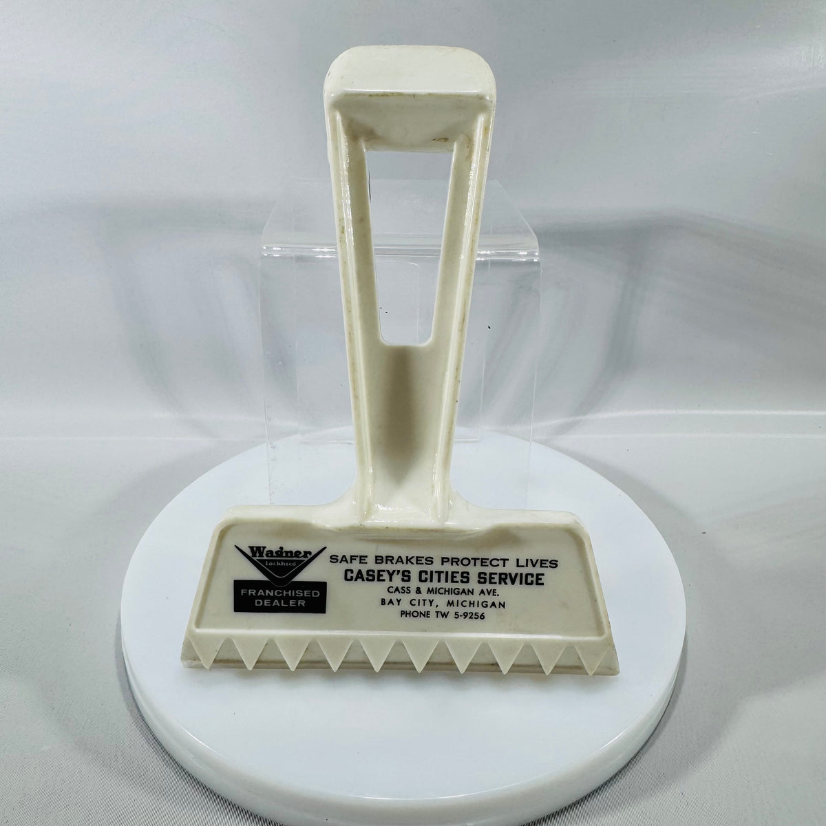 Vintage Cities Service Advertising Ice Scraper – Casey’s Cities Service Bay City, Michigan