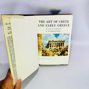 The Art of Crete and Early Greece by Friedrich Matz 1962 Art of the World Hardcover with Dust Jacket