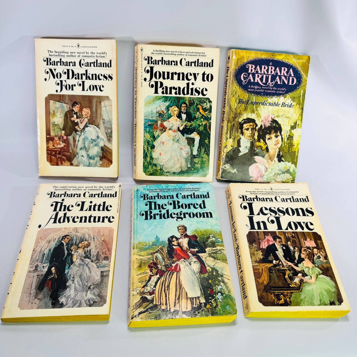 Barbara Cartland Vintage Paperback Book Bundle of 6 Romance Novels Pyramid & Bantam 1964–1974