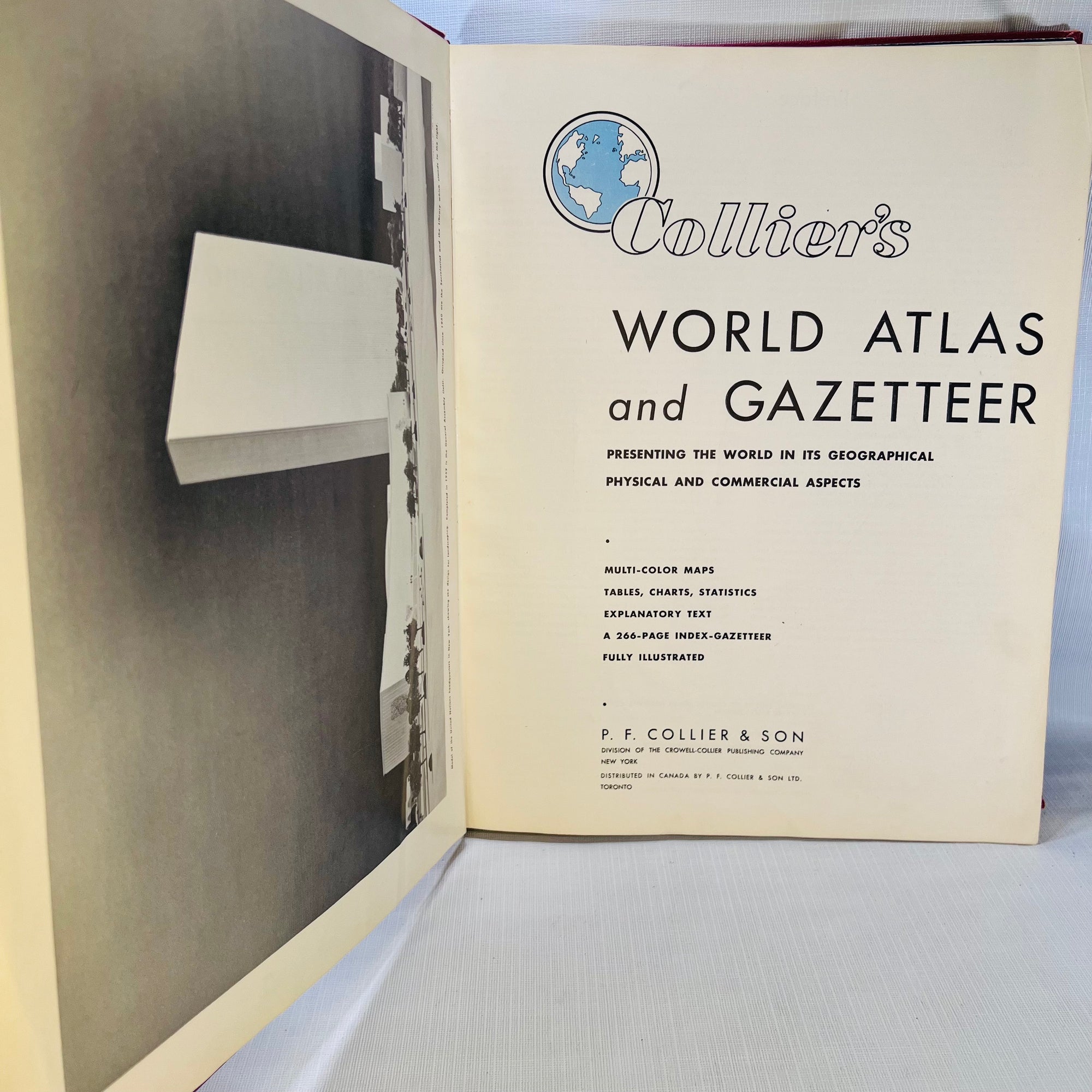 Collier's World Atlas and Gazetteer Presenting the World in its Physical and Commercial Aspects 1953 P.F. Collier & Son