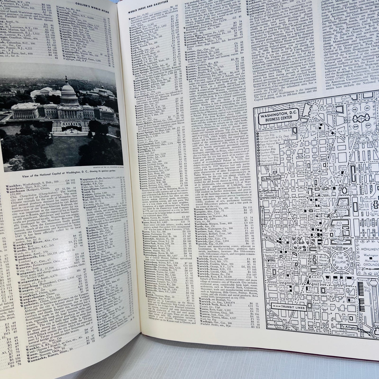 Collier's World Atlas and Gazetteer Presenting the World in its Physical and Commercial Aspects 1953 P.F. Collier & Son