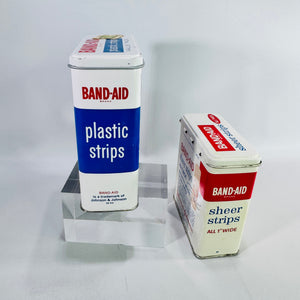 Vintage Band-Aid Tin Bundle Johnson & Johnson Metal First Aid Boxes, Plastic Strips & Sheer Strips Advertising Tins