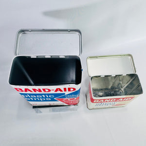 Vintage Band-Aid Tin Bundle Johnson & Johnson Metal First Aid Boxes, Plastic Strips & Sheer Strips Advertising Tins
