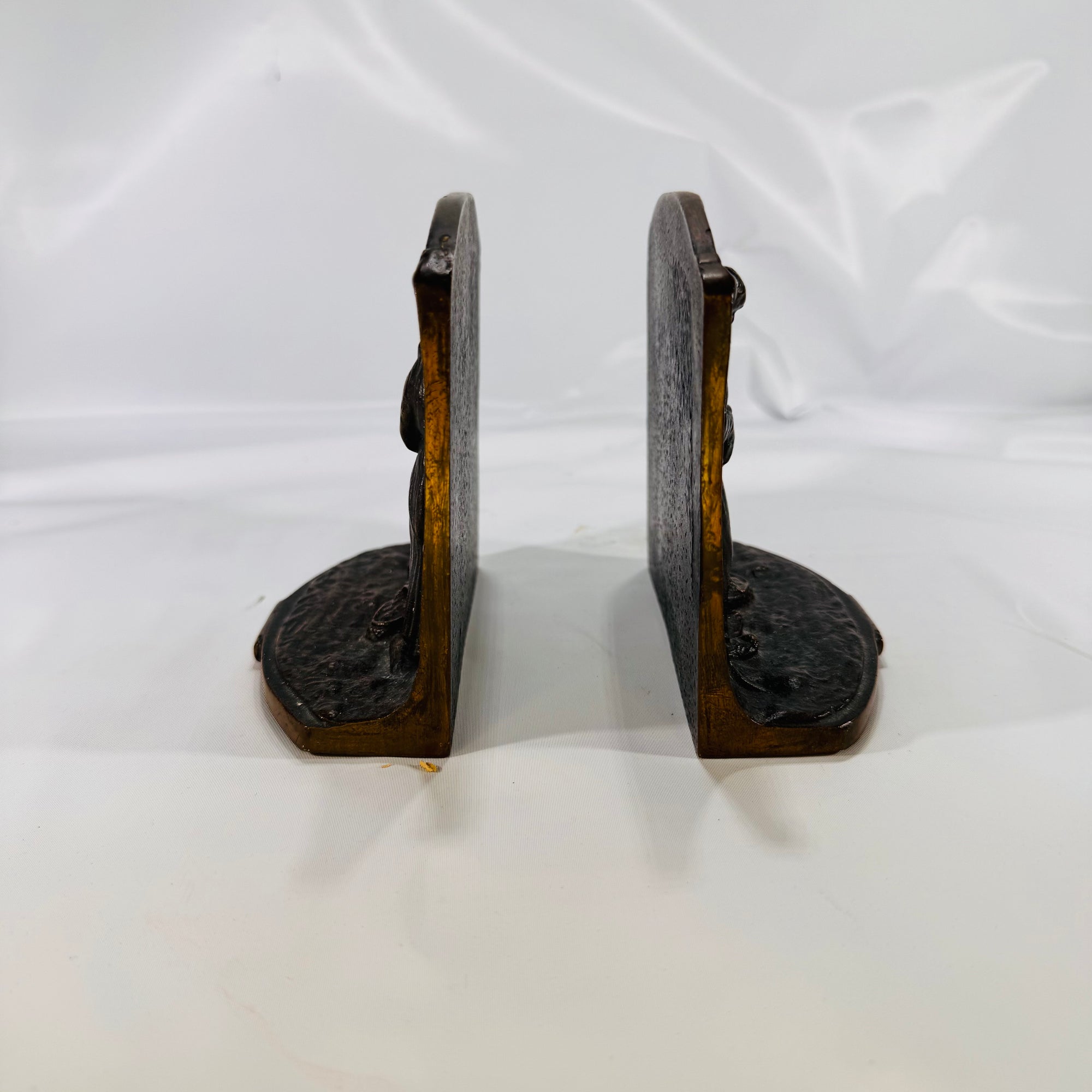 Vintage Metal Praying Couple Bookends (Set of 2)