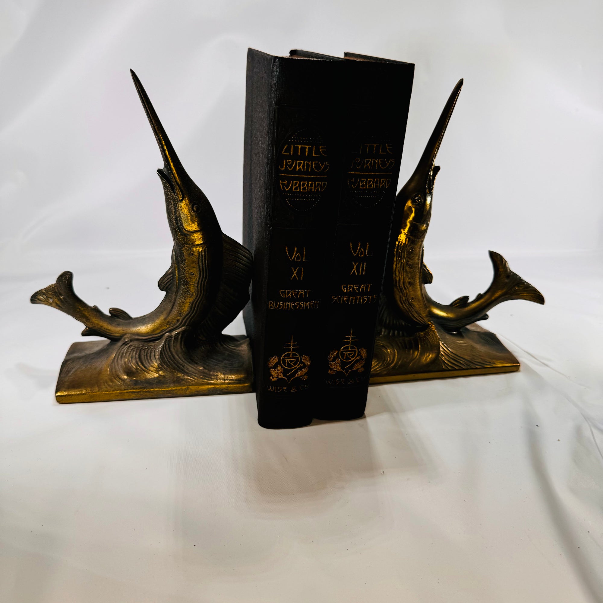 Vintage Brass Swordfish/Marlin Nautical Bookends