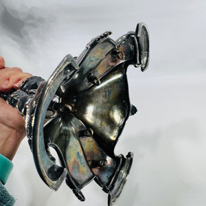 Antique Elkington & Co “Grecian” Silverplate Tall Fruit Stand / Tazza Comport – Victorian Dessert Service – 16”