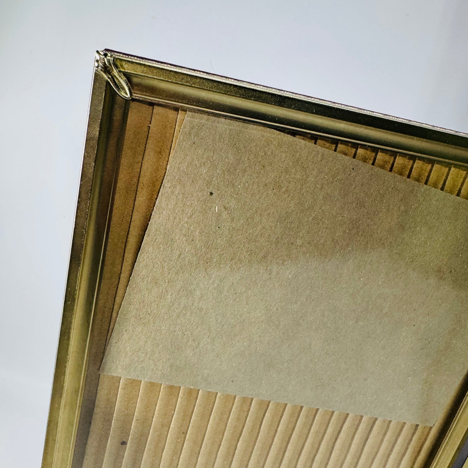 Vintage Hinged Double 8x10 Picture Frame (Glass Front) – Gold-Tone Metal Bi-Fold Tabletop Frame – Holds Two Photos