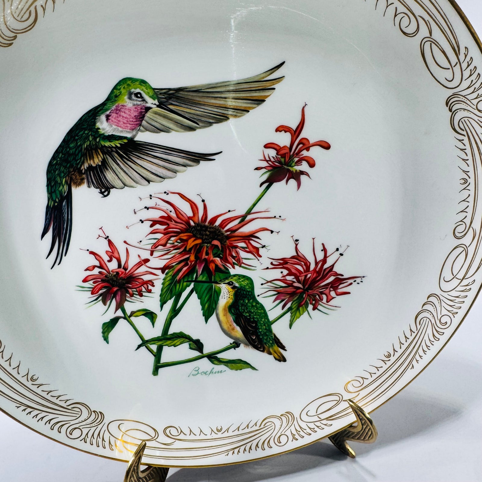 Edward Marshall Boehm Broad-tailed Hummingbird Collector Plate, Fine English Bone China, Vintage Bird Wall Decor, 11 Inch Plate