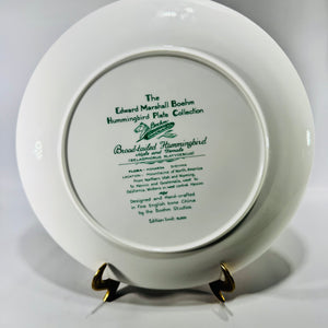Edward Marshall Boehm Broad-tailed Hummingbird Collector Plate, Fine English Bone China, Vintage Bird Wall Decor, 11 Inch Plate