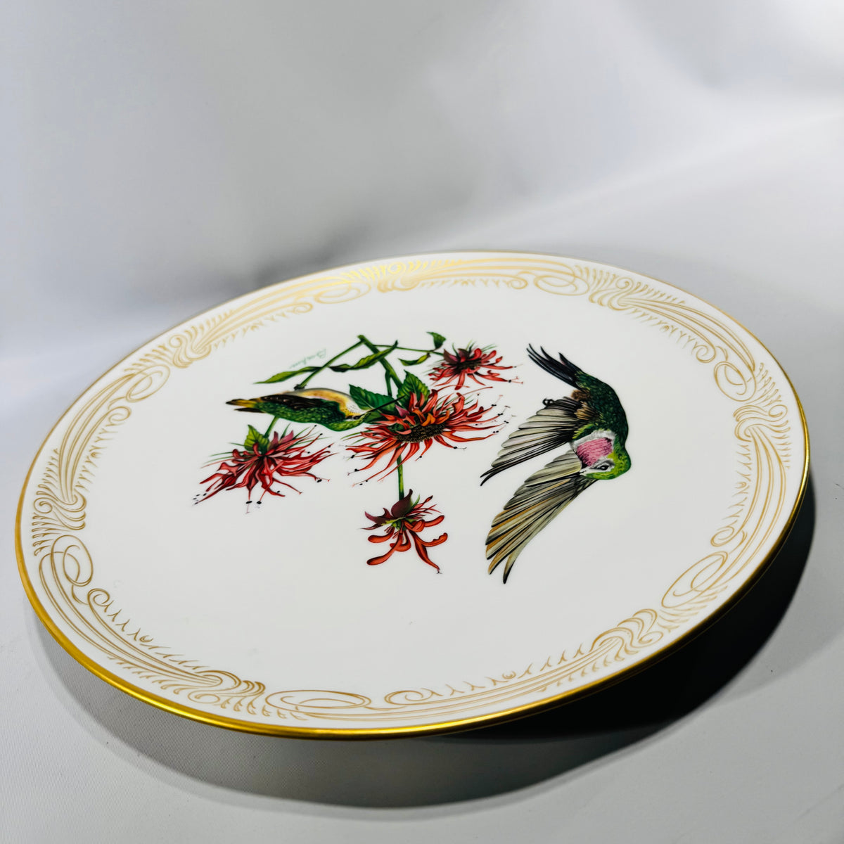 Edward Marshall Boehm Broad-tailed Hummingbird Collector Plate, Fine English Bone China, Vintage Bird Wall Decor, 11 Inch Plate