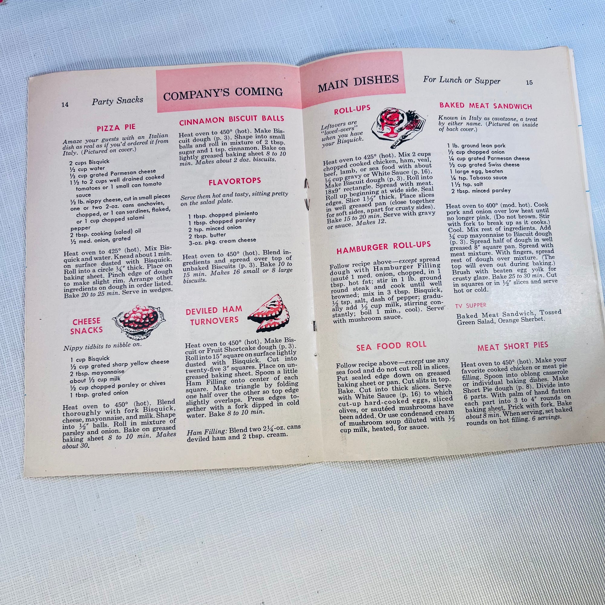 Five Vintage Betty Crocker Pamphlets from the 1950's Vibrant Illustrations and Recipes