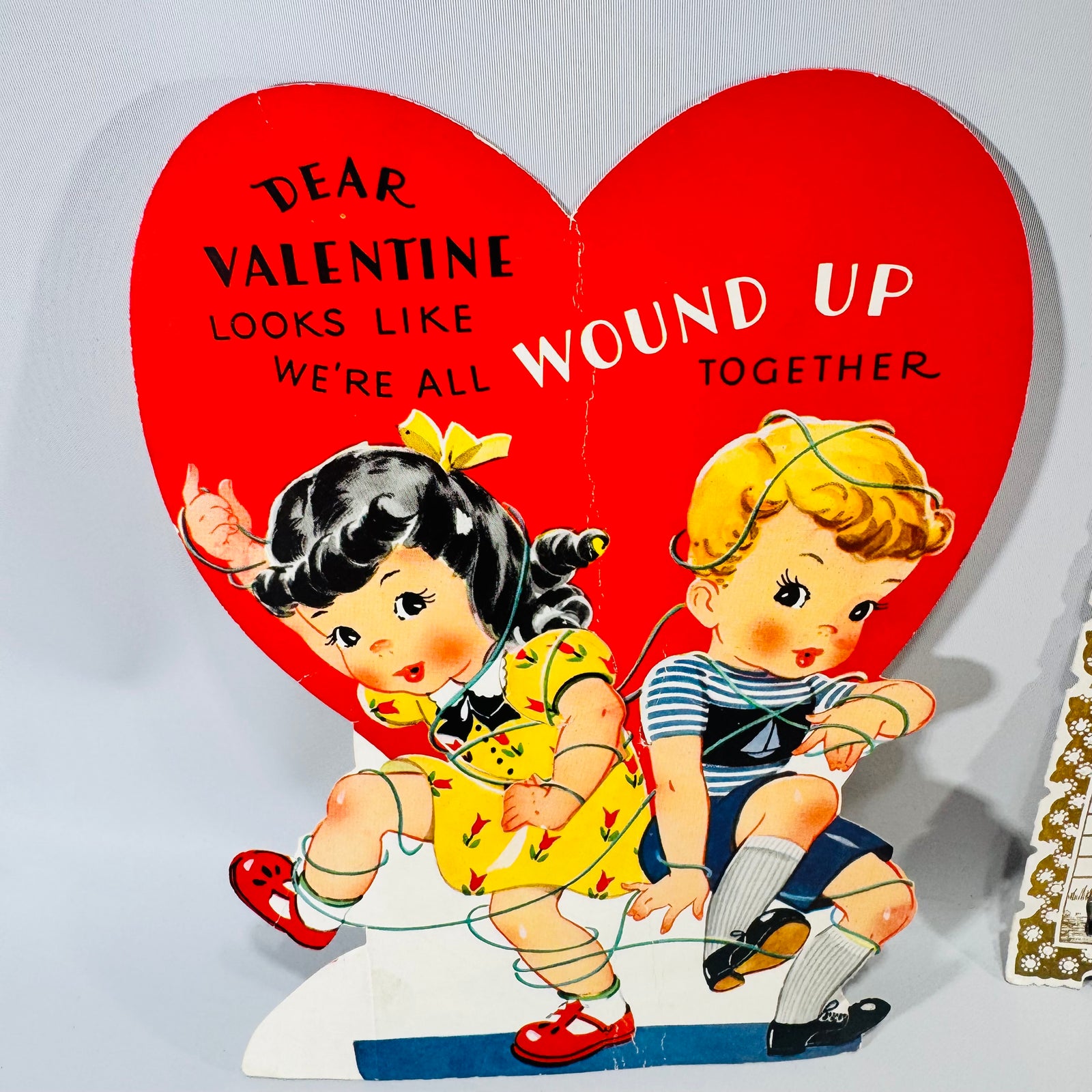 Vintage 1950s Die Cut Valentine Card Lot of 6, Whitney & American Greetings School Valentines, Mid Century Paper Ephemera