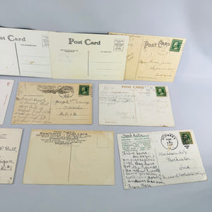 Antique Victorian & Edwardian Postcard Lot of 10, Embossed Floral Greeting Cards, Antique Paper Ephemera Collection