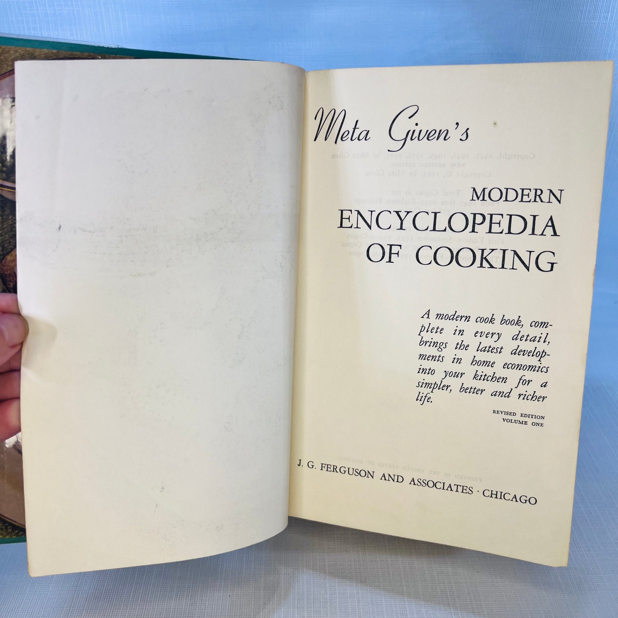 Meta Givens Modern Encyclopedia of Cooking Volume 1 1956 J.G. Ferguson