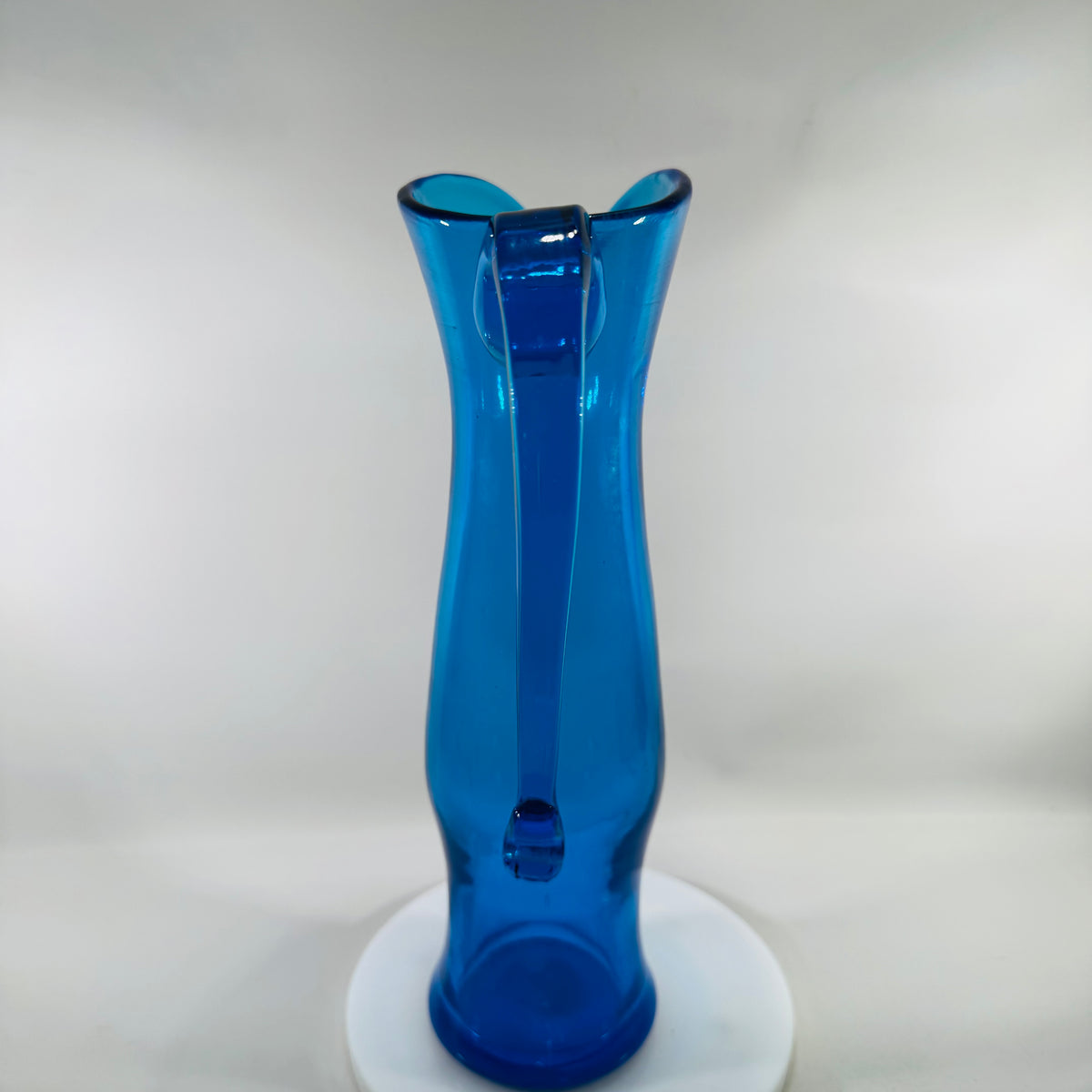 Blenko Hand-Blown Cobalt Blue Art Glass Pitcher (10” x 6”) | Mid-Century Modern