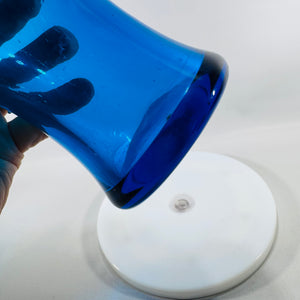 Blenko Hand-Blown Cobalt Blue Art Glass Pitcher (10” x 6”) | Mid-Century Modern