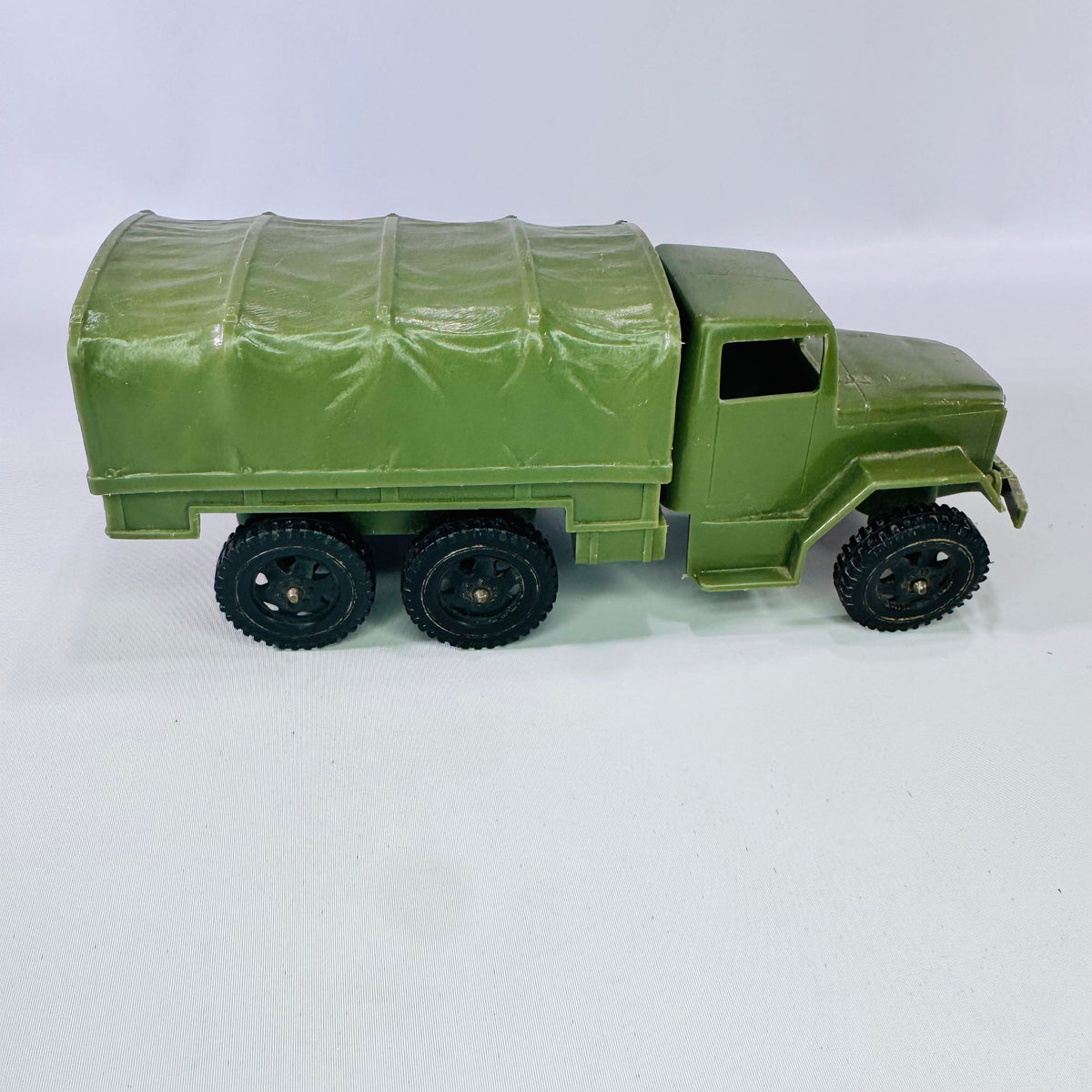 Vintage Tim Mee M35 Deuce and a Half Cargo Truck Olive Green Plastic Military Toy 8 Inch Army Vehicle