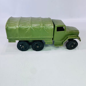 Vintage Tim Mee M35 Deuce and a Half Cargo Truck Olive Green Plastic Military Toy 8 Inch Army Vehicle