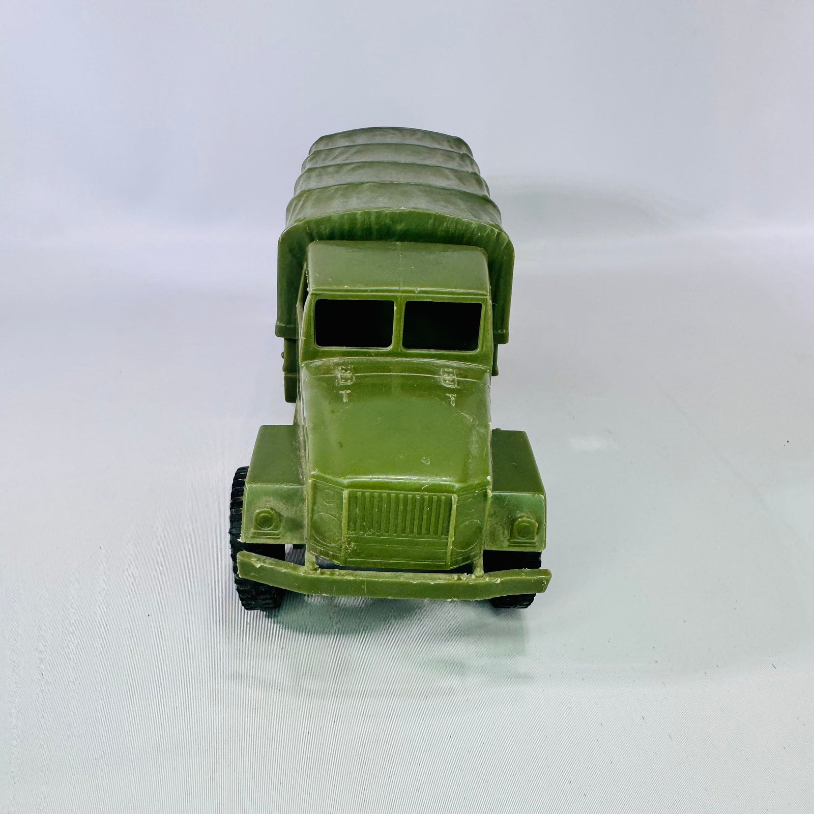 Vintage Tim Mee M35 Deuce and a Half Cargo Truck Olive Green Plastic Military Toy 8 Inch Army Vehicle