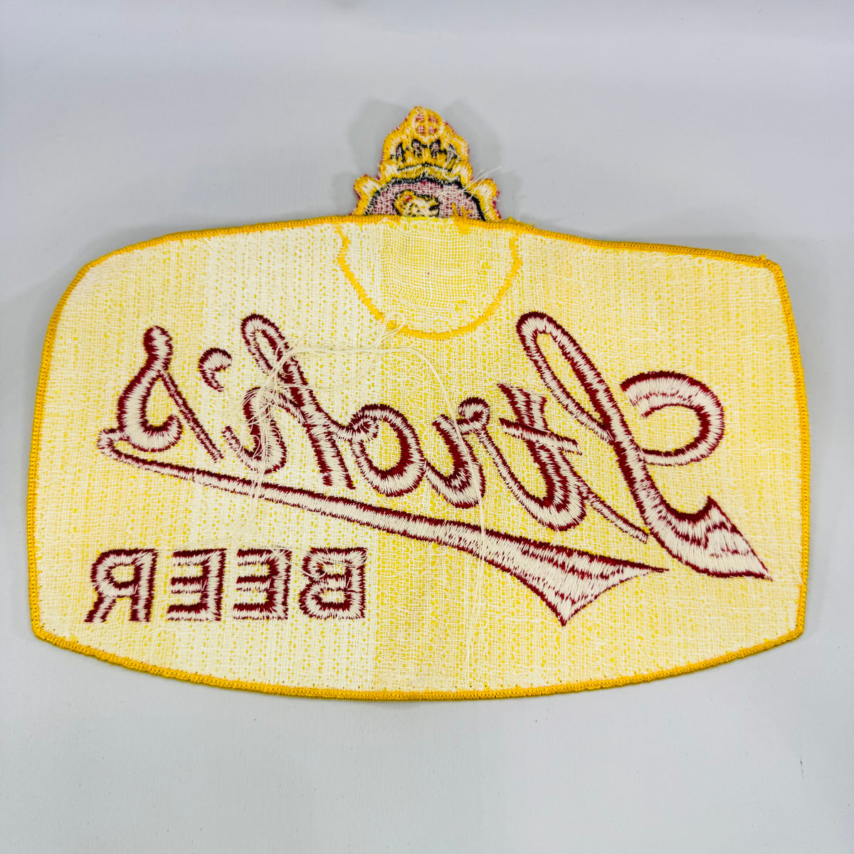 Vintage Stroh's Beer Oversized Embroidered Jacket Back Patch 1970s 1980s Brewery Uniform Breweriana 9 Inch