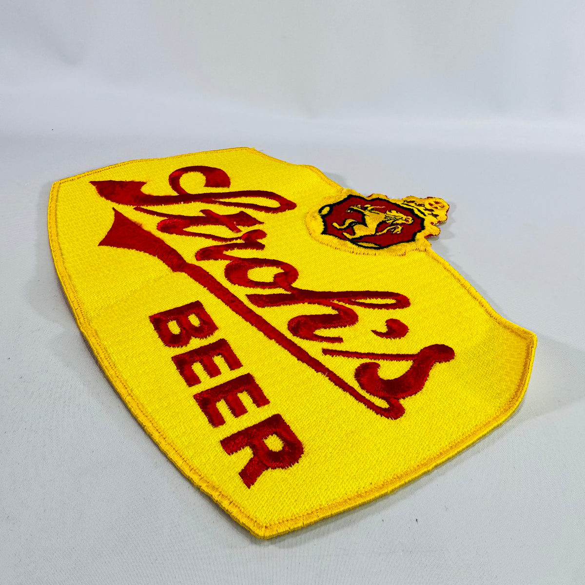 Vintage Stroh's Beer Oversized Embroidered Jacket Back Patch 1970s 1980s Brewery Uniform Breweriana 9 Inch