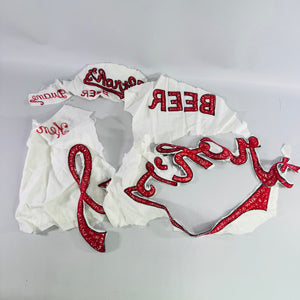 Vintage 1980s Stroh's Beer Delivery Driver Uniform Embroidery Salvage Lot Ken Duane Breweriana Patches