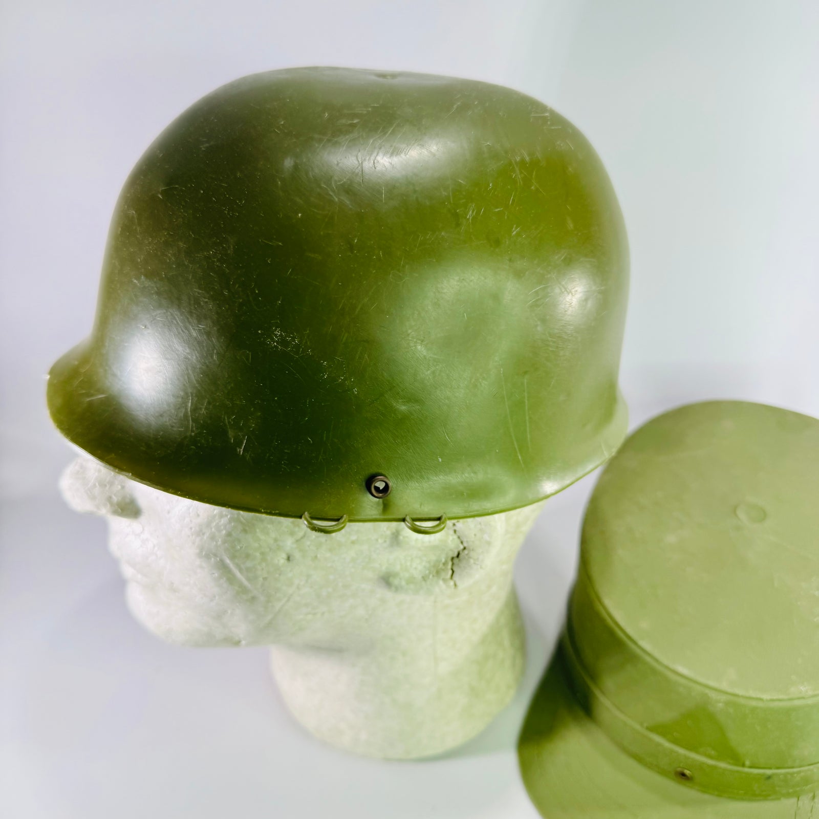 Cold War U.S. Army Aggressor Training Hat & Helmet Liner Set OPFOR Military Display Gear 1950s–1970s