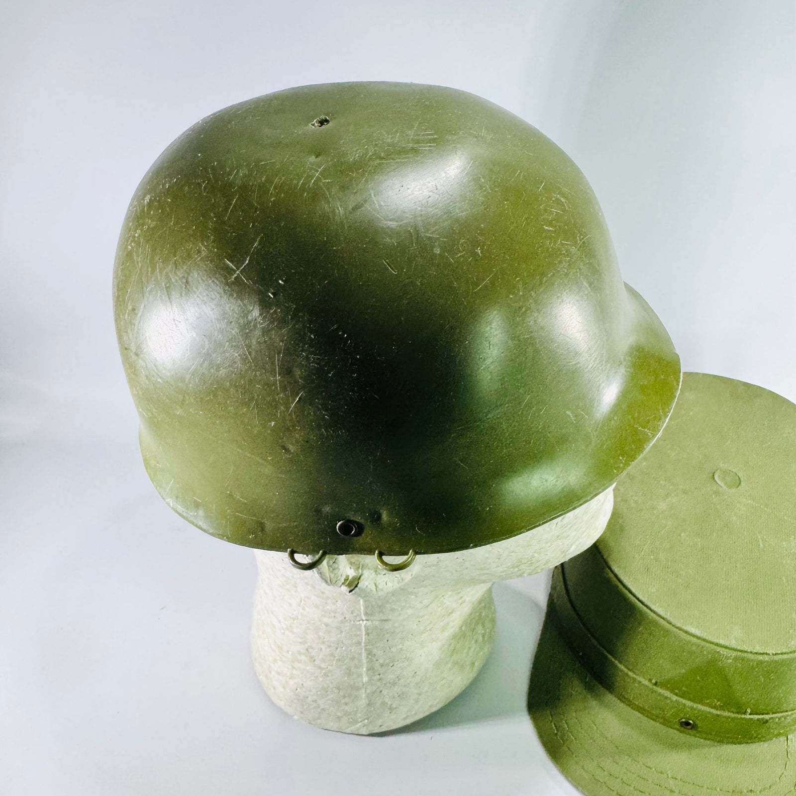 Cold War U.S. Army Aggressor Training Hat & Helmet Liner Set OPFOR Military Display Gear 1950s–1970s
