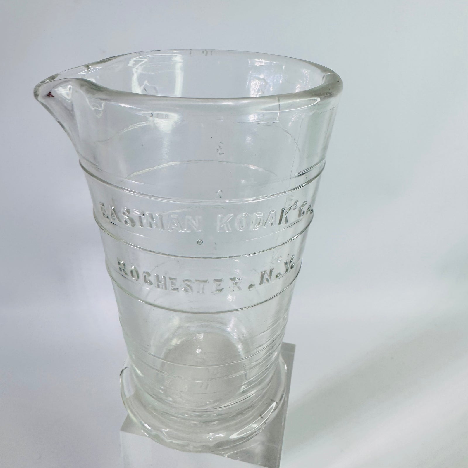 Vintage Eastman Kodak Glass Darkroom Graduate Measuring Pitcher Rochester NY 4 oz