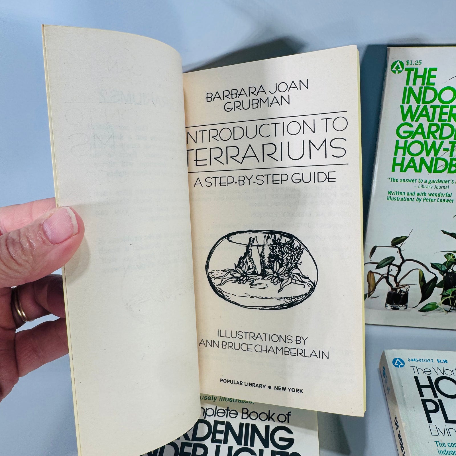 Vintage Indoor Gardening Boxed Set (4 Books) — Popular Library Gardening Series (1970s) — Elvin McDonald + Barbara Joan Grubman + H. Peter Loewer | Terrariums, Grow Lights, Hydroponics, Indoor Gardening
