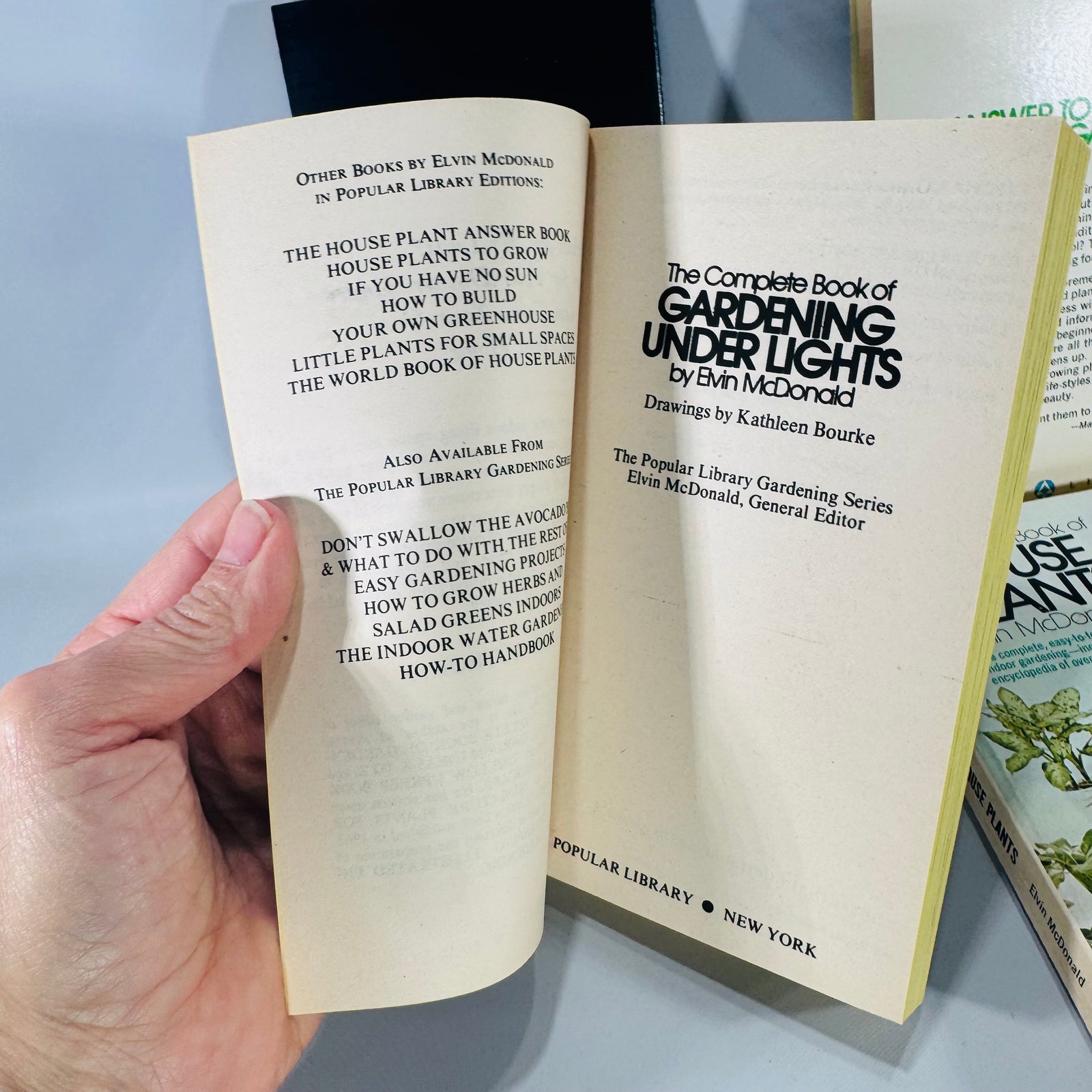 Vintage Indoor Gardening Boxed Set (4 Books) — Popular Library Gardening Series (1970s) — Elvin McDonald + Barbara Joan Grubman + H. Peter Loewer | Terrariums, Grow Lights, Hydroponics, Indoor Gardening