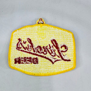 Vintage Stroh's Beer Embroidered Uniform Patch Yellow Red Brewery Advertising 4 x 3 Inch