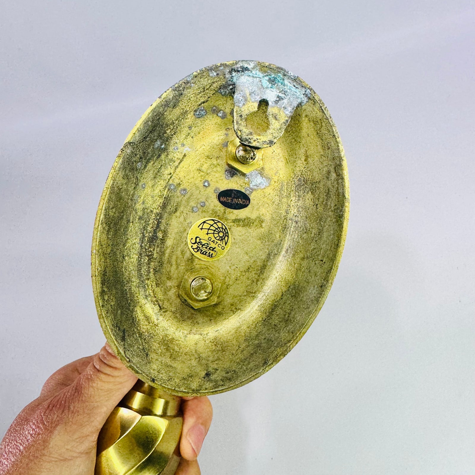 Vintage Gatco Solid Brass Wall Candle Sconce Made in India Hollywood Regency 12 Inch Taper Holder