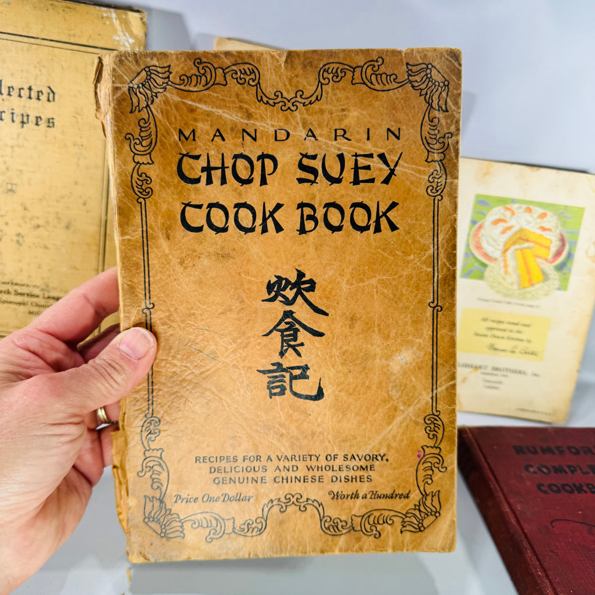 Vintage Cookbooks Bundle — Community + Brand Recipe Books (1925–1976) — Lutheran Club 1925 + Mandarin Chop Suey 1928 + Rumford 1939 | Ephemera Lot, Vintage Cookbooks