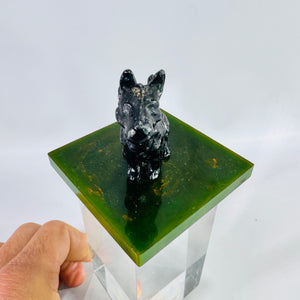 Vintage Hershey Cast Iron Scottie Dog Pen Holder Green Phenolic Base Derby Connecticut Desk Accessory