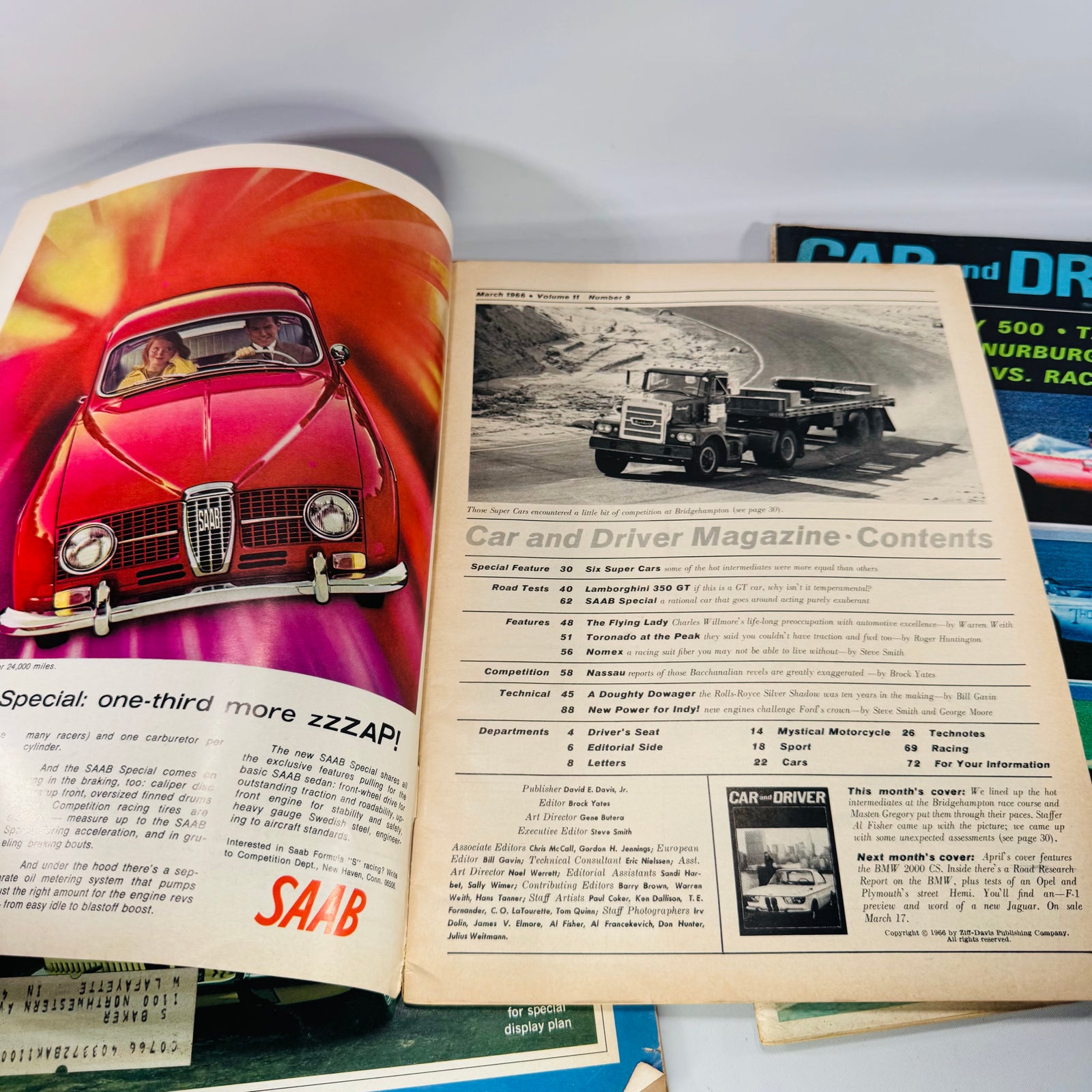 Vintage Car and Driver Magazine Bundle (4 Issues) — Aug 1963, Mar 1966, Apr 1966, Feb 1968 | Road Tests, Racing, Period Ads, Automotive Magazine