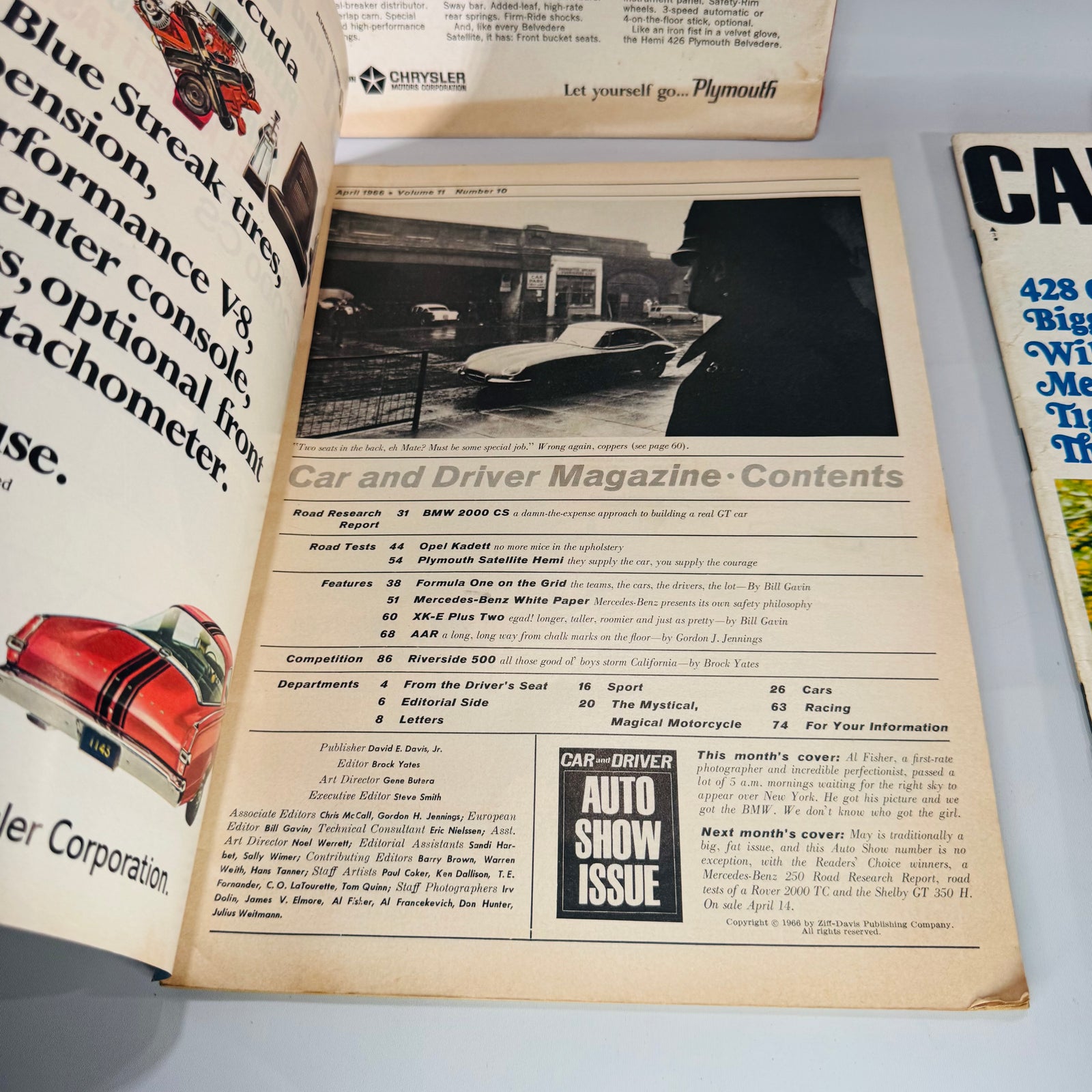 Vintage Car and Driver Magazine Bundle (4 Issues) — Aug 1963, Mar 1966, Apr 1966, Feb 1968 | Road Tests, Racing, Period Ads, Automotive Magazine