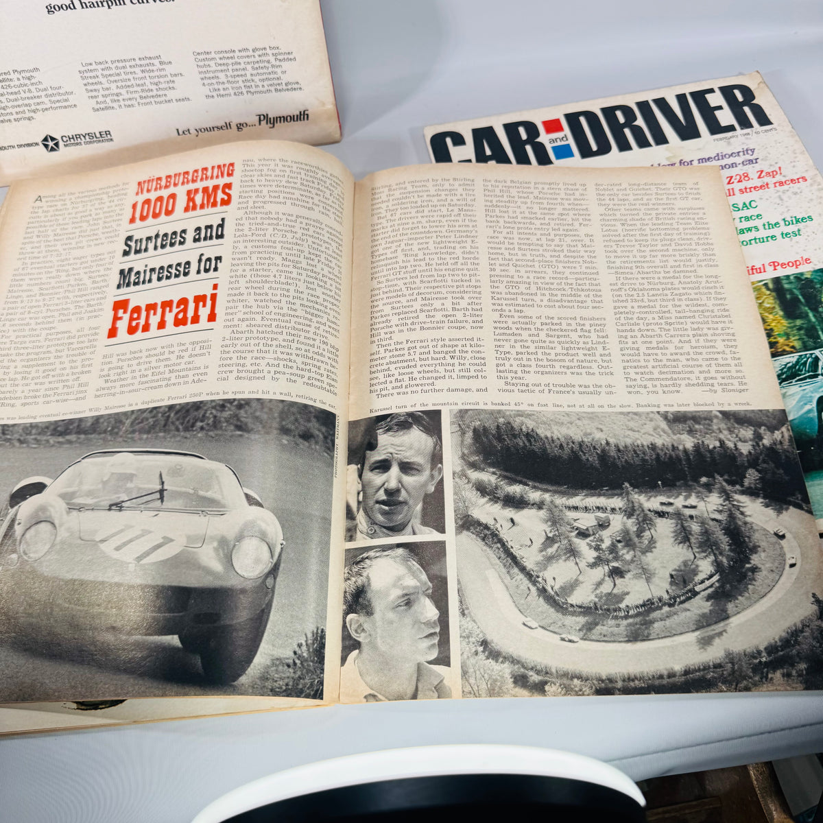 Vintage Car and Driver Magazine Bundle (4 Issues) — Aug 1963, Mar 1966, Apr 1966, Feb 1968 | Road Tests, Racing, Period Ads, Automotive Magazine