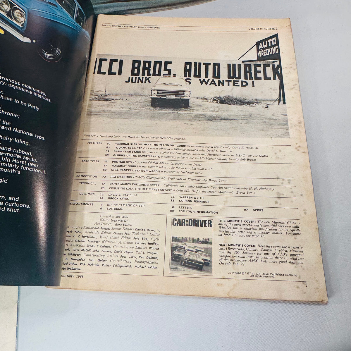 Vintage Car and Driver Magazine Bundle (4 Issues) — Aug 1963, Mar 1966, Apr 1966, Feb 1968 | Road Tests, Racing, Period Ads, Automotive Magazine