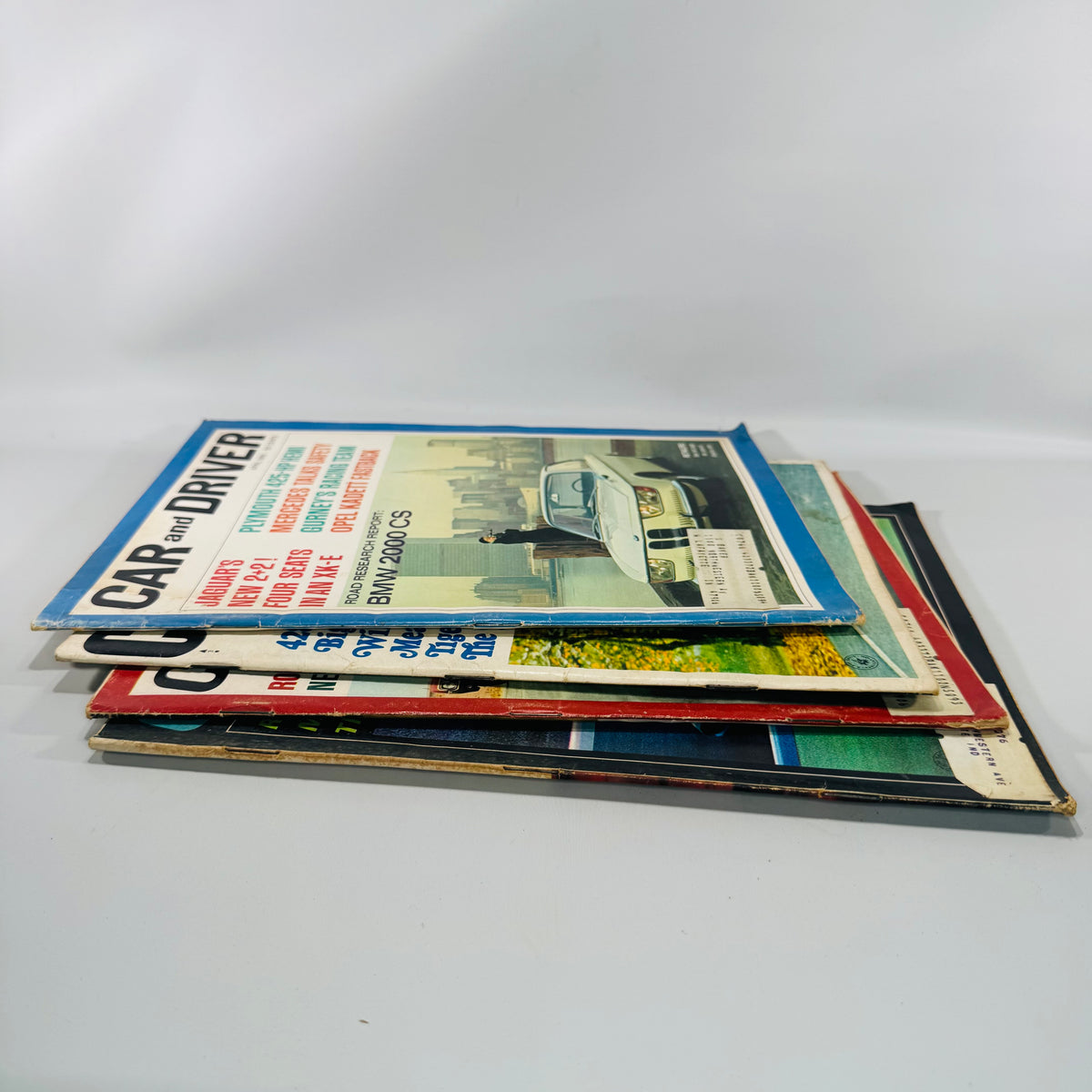 Vintage Car and Driver Magazine Bundle (4 Issues) — Aug 1963, Mar 1966, Apr 1966, Feb 1968 | Road Tests, Racing, Period Ads, Automotive Magazine
