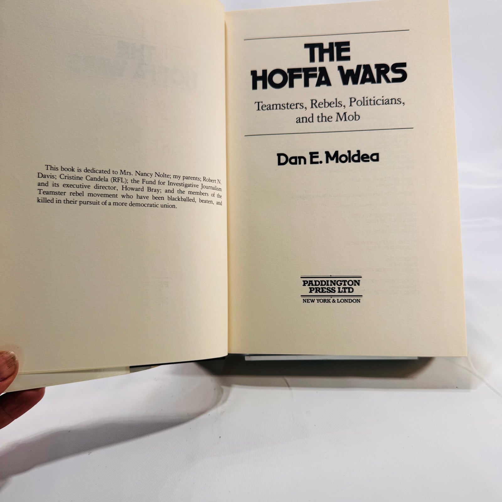 The Hoffa Wars Hardcover Book by Dan E. Moldea – 1978- Illustrated Dust Jacket