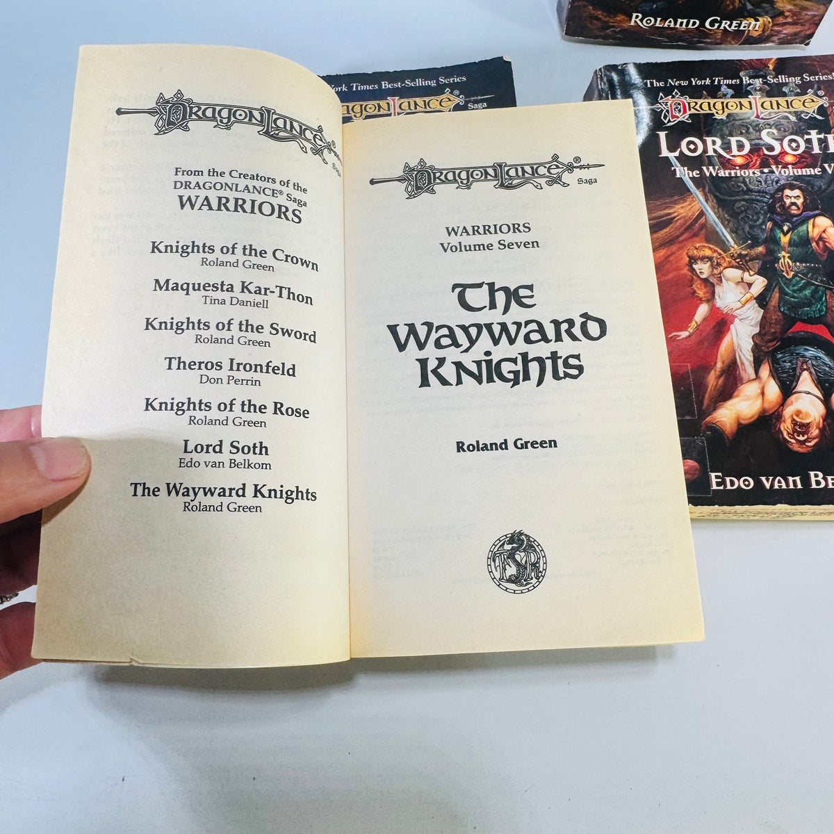 Dragonlance Warriors Paperback Bundle Volumes 4 to 7 TSR Fantasy Books Theros Ironfeld Lord Soth Knights of the Rose Wayward Knights